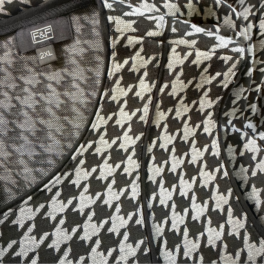F&F Clothing Gray & Black Houndstooth Sleeveless Career Dress Size XXL - Picture 13 of 16